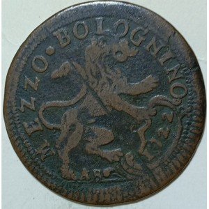 Реверс монеты Болонья, ½ байокко, 1721-1724
