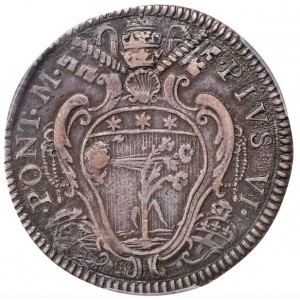 Аверс монеты Болонья, 20 болоньино, 1777