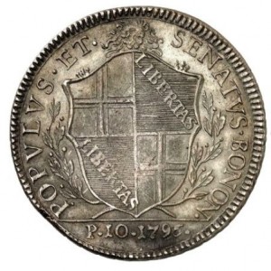 Аверс монеты Болонья, 1 скудо, 1796-1797