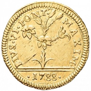 Аверс монеты Болонья, ½ доппии, 1778-1791