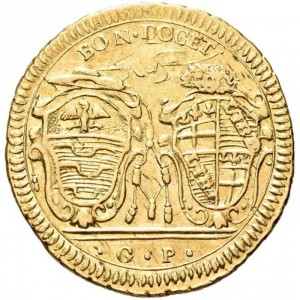 Реверс монеты Болонья, ½ доппии, 1778-1791