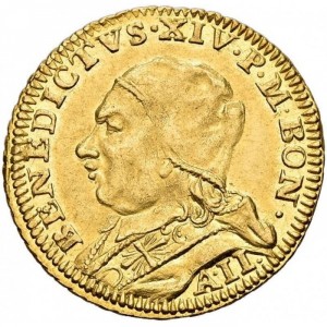 Аверс монеты Болонья, 1 цехин, 1742