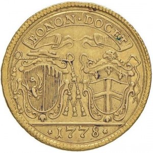 Реверс монеты Болонья, 2 доппии, 1778-1781