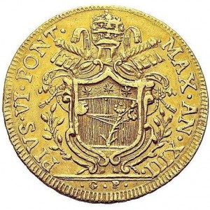 Аверс монеты Болонья, 5 цехинов, 1787
