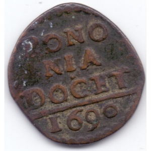 Реверс монеты Болонья, 1 кваттрино, 1690