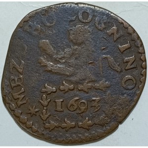 Реверс монеты Болонья, ½ болоньино, 1691-1699