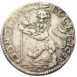 Реверс монеты Болонья, 20 болоньино, 1673-1674, Папский герб Буонаккорсо Буонаккорси