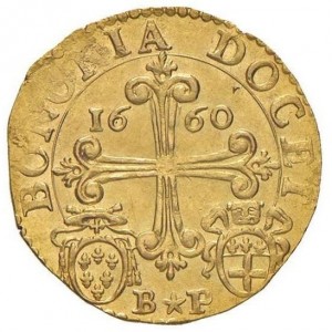 Реверс монеты Болонья, 1 скудо, 1658-1662, Щит Фарнезе