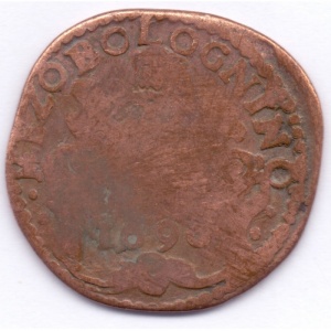 Реверс монеты Болонья, ½ болоньино, 1690-1691