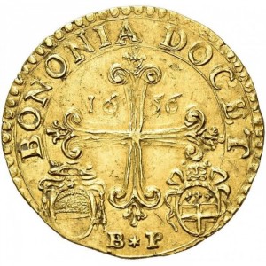 Реверс монеты Болонья, 1 скудо, 1655-1658, Щит Ломеллини