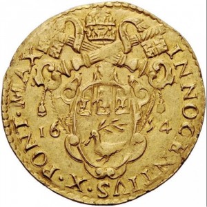 Реверс монеты Болонья, 1 доппия, 1654