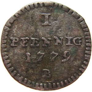 Реверс монеты Бранденбург-Ансбах, 1 пфенниг, 1779-1786