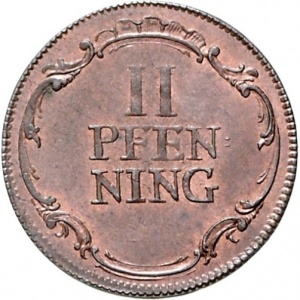 Реверс монеты Бранденбург-Ансбах, 2 пфеннига, 1757