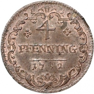 Реверс монеты Бранденбург-Ансбах, 4 пфеннига, 1752
