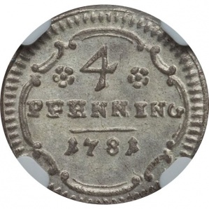 Реверс монеты Бранденбург-Ансбах, 4 пфеннига, 1764-1789