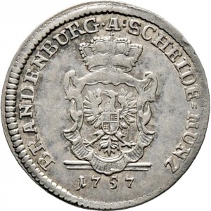 Аверс монеты Бранденбург-Ансбах, 1 грош, 1757