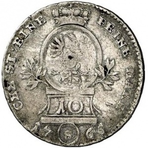 Реверс монеты Бранденбург-Ансбах, 10 крейцеров, 1765-1780