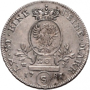 Реверс монеты Бранденбург-Ансбах, 20 крейцеров, 1765-1787