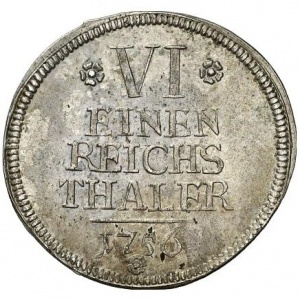 Реверс монеты Бранденбург-Ансбах, ⅙ талера, 1756