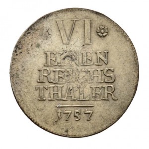 Реверс монеты Бранденбург-Ансбах, ⅙ талера, 1757