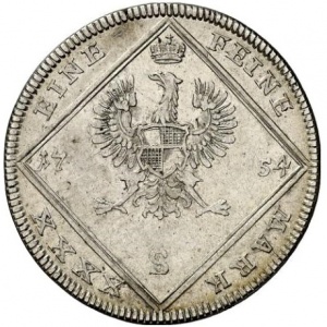 Реверс монеты Бранденбург-Ансбах, 30 крейцеров, 1754