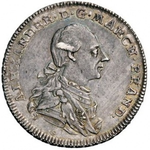 Аверс монеты Бранденбург-Ансбах, ½ талера, 1775