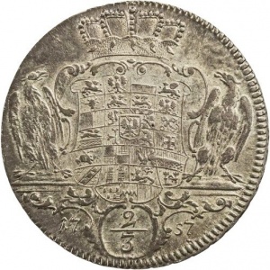 Реверс монеты Бранденбург-Ансбах, ⅔ талера, 1757