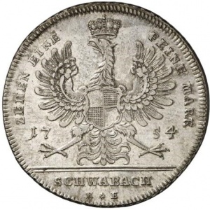 Реверс монеты Бранденбург-Ансбах, 1 талер, 1754