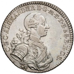 Аверс монеты Бранденбург-Ансбах, 1 талер, 1757