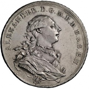 Аверс монеты Бранденбург-Ансбах, 1 талер, 1763