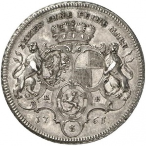 Реверс монеты Бранденбург-Ансбах, 1 талер, 1765