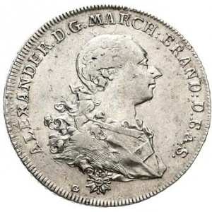 Аверс монеты Бранденбург-Ансбах, 1 талер, 1765-1766