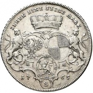 Реверс монеты Бранденбург-Ансбах, 1 талер, 1765-1766