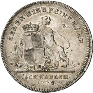 Реверс монеты Бранденбург-Ансбах, 1 талер, 1774