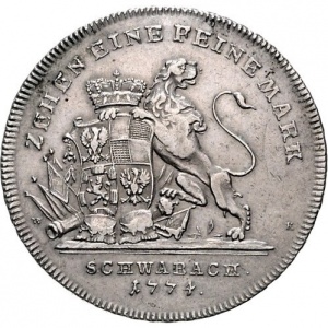 Реверс монеты Бранденбург-Ансбах, 1 талер, 1774