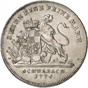 Реверс монеты Бранденбург-Ансбах, 1 талер, 1774