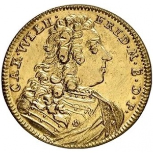 Аверс монеты Бранденбург-Ансбах, ½ каролина, 1734-1735