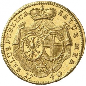 Реверс монеты Бранденбург-Ансбах, 1 дукат, 1740-1750