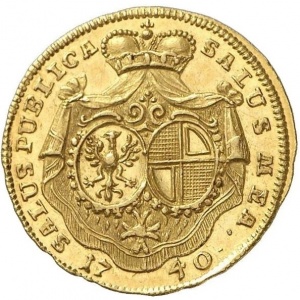 Реверс монеты Бранденбург-Ансбах, 1 дукат, 1740