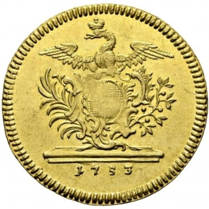 Реверс монеты Бранденбург-Ансбах, 1 дукат, 1753