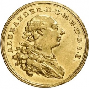 Аверс монеты Бранденбург-Ансбах, 1 дукат, 1763