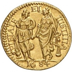 Реверс монеты Бранденбург-Ансбах, ¼ дуката, 1680-1684
