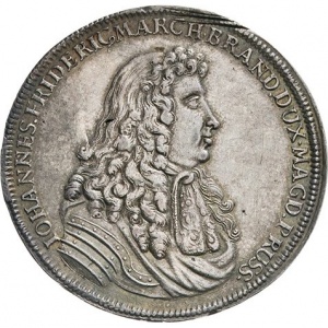 Аверс монеты Бранденбург-Ансбах, 1 талер, 1686, Смерть Иоганна Фридриха