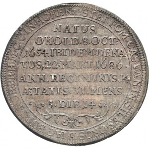 Реверс монеты Бранденбург-Ансбах, 1 талер, 1686, Смерть Иоганна Фридриха
