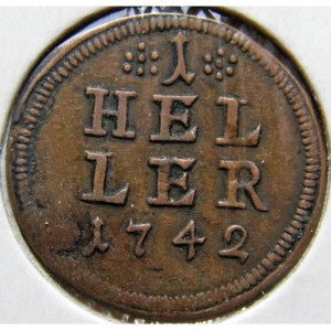 Реверс монеты Бранденбург-Байрейт, 1 геллер, 1738-1745