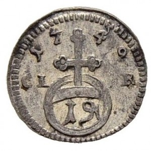 Реверс монеты Бранденбург-Байрейт, 1 пфенниг, 1735-1750