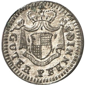 Аверс монеты Бранденбург-Байрейт, 1 пфенниг, 1751-1763