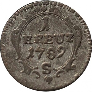 Реверс монеты Бранденбург-Байрейт, 1 крейцер, 1789