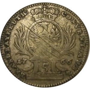 Аверс монеты Бранденбург-Байрейт, 5 крейцеров, 1763-1768