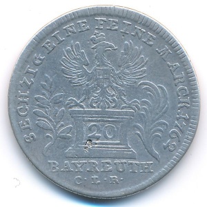 Реверс монеты Бранденбург-Байрейт, 20 крейцеров, 1760-1763
